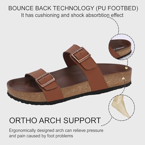 Image of Centrino Men's Berkin-Style Slip-On Sandals | Open Toe Design | Soft PU Footbed | Lightweight & Comfortable | Arch Support | On-Grip Sole | Casual Outdoor Wear (6863)