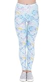 Varios diseños a elegir Hanessa Mujeres Leggins Azul Turquesa Impreso Pantalones Primavera Verano Ropa, unicornio, Talla única