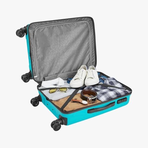 Image of Safari Lancer 8 Wheels, 5 Years Warranty Polypropylene Trolley Spinner Luggage Set of 3, 55cm, 66cm & 75cm, Small, Medium, Large, Blue, Fixed Combination Lock, 360 Wheeling System