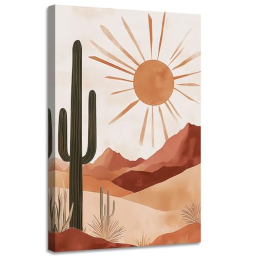 CGXLB Desert Landscape Wall Art Sunset Cactus Painting Boho Picture