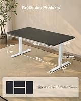 JUMMICO Höhenverstellbarer Schreibtisch 180 x 80 cm, USB-A-Anschluss – Ansicht 3