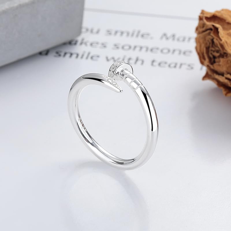Ring S925 silver fashionable and unique design nail-shaped ring2
