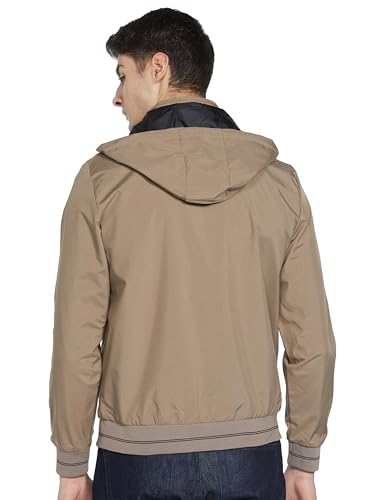 Image of Qube By Fort Collins Men's Polyester Standard Length Regular Fit Reversible Winter Jacket with Ribbed Cuffs & Hood - Warm, Stylish & Versatile