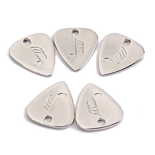 Healifty 5 médiators en métal Vintage pour Guitares acoustiques électriques Basses (Argent) - Les Beatles, Paul McCartney, John Lennon, RIngo Starr, George Harrison Healifty 5 médiators en métal Vintage pour Guitares acoustiques électriques Basses (Argent) – Image 4
