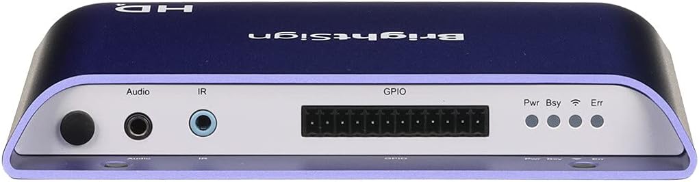 Brightsign HD224 player with Audio, IR, GPIO, and status LEDs
