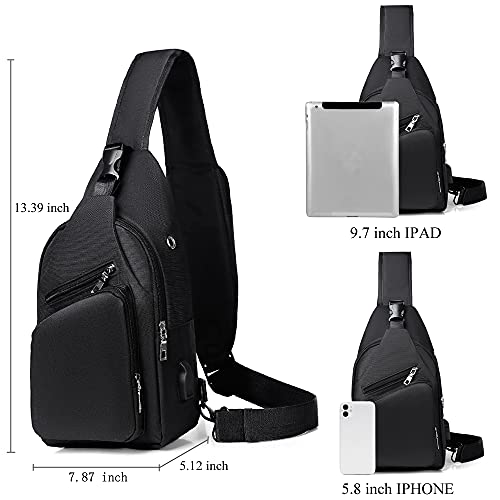 Nufr Sling Bag Sling Backpack Crossbody Bags For Women Men Chest Shoulder Bag Daypack For Hiking Walking Travel Usb Charger Port #TOP1