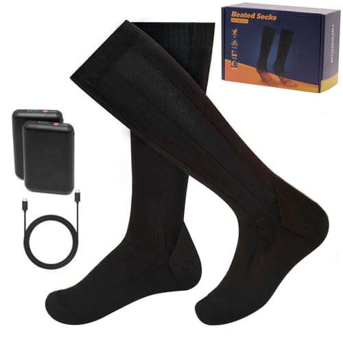 7JI 電熱ソックス ヒーター靴下 3段階温度調節 ヒーターソックス 充電式 5000mAhバッテリー2個付き 通勤 通学 釣り 登山 スキー用発熱ソックス ウォームソックス 男女兼用 水洗い可能 フリーサイズ 靴下 防寒対策 暖房靴下 冷え性対策グッズ プレゼント