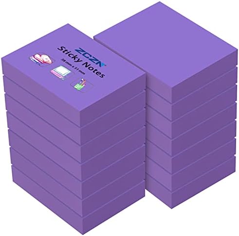 ZCZN Small Sticky Notes 38 x 51mm, 100 Sheets/Pad, 14 Pads, Green