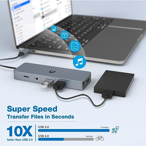USB C Hub compatible Surface Pro 8 avec lecteur de carte TF et dock USB 3.0