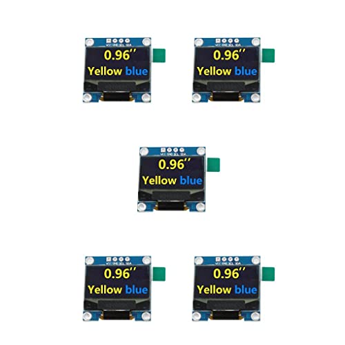 eexuujkl 5 Juegos de Pantallas OLED de 0,96 pulgadas, 4 pines, 128x64 píxeles, placa de desarrollo de módulos de pantalla, componente DIY, repuestos de repuesto para Cover