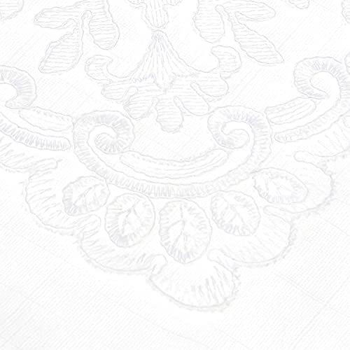 Imperial Embroidered Vintage Lace Design 70" X 140" Oblong/Rectangle Tablecloth in White - Thumbnail 7