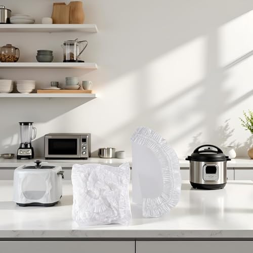 Miniatura 7 de 10 Cubiertas Antipolvo Desechables Gruesas Blancas, Fundas Transparentes Para Electrodomésticos De Cocina, Cubierta Protectora Universal A Prueba De Polvo, Para Tostador, Horno, Licuadora, Olla