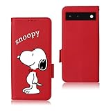 Ailiber Google Pixel 7A 用の ケース 手帳型 高級PUレザー スヌーピー カバー pixel 7a ケース 耐衝撃 マグネット式 人気 かわいい キャラクター 犬柄 グーグルピクセル7a ケース 手帳型 カード収納 スマホケース 財布型 動物 携帯ケース