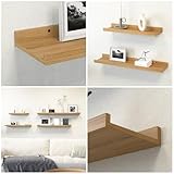 RICHER HOUSE Oak Floating Shelves for Wall Set of 1, 40 CM Wood Floating Shelves Modern for Photo Ledge Display, Wall Decor, for Room Decor, Living Room, Bedroom, Bathroom, Kitchen, Laundry - Image 7