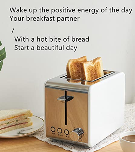 Toaster 2 Scheiben,6 einstellbare Automatik-Toaster,hochwertiger Edelstahl Toaster zum Toasten, Auftauen und Erwärmen(Weiß) – Bild 3