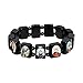 Elasticated Small Black Wood Saints Bracelet by Catholica Shop | Assorted Catholic Images