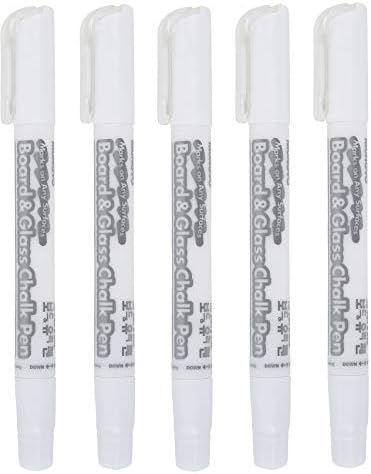 Mungyo Board and Glass Chalk Pen Marker - Pack of 5 - White