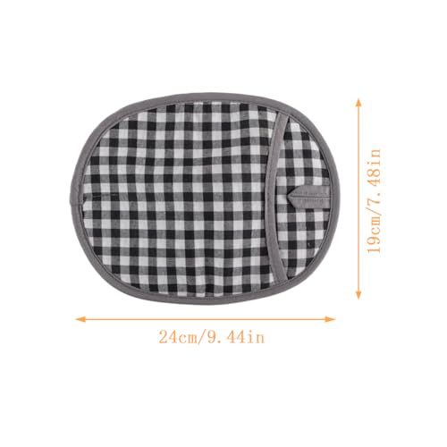 Ausi 2-teiliger Topflappen aus Silikon mit Tasche, Ofenhandschuh-Set, hitzebeständiger Topflappen mit 2 Klebehaken zum Kochen in der Küche (Gitter)