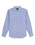 Nautica Boys' Solid Chambray Long Sleeve Button Down Shirt