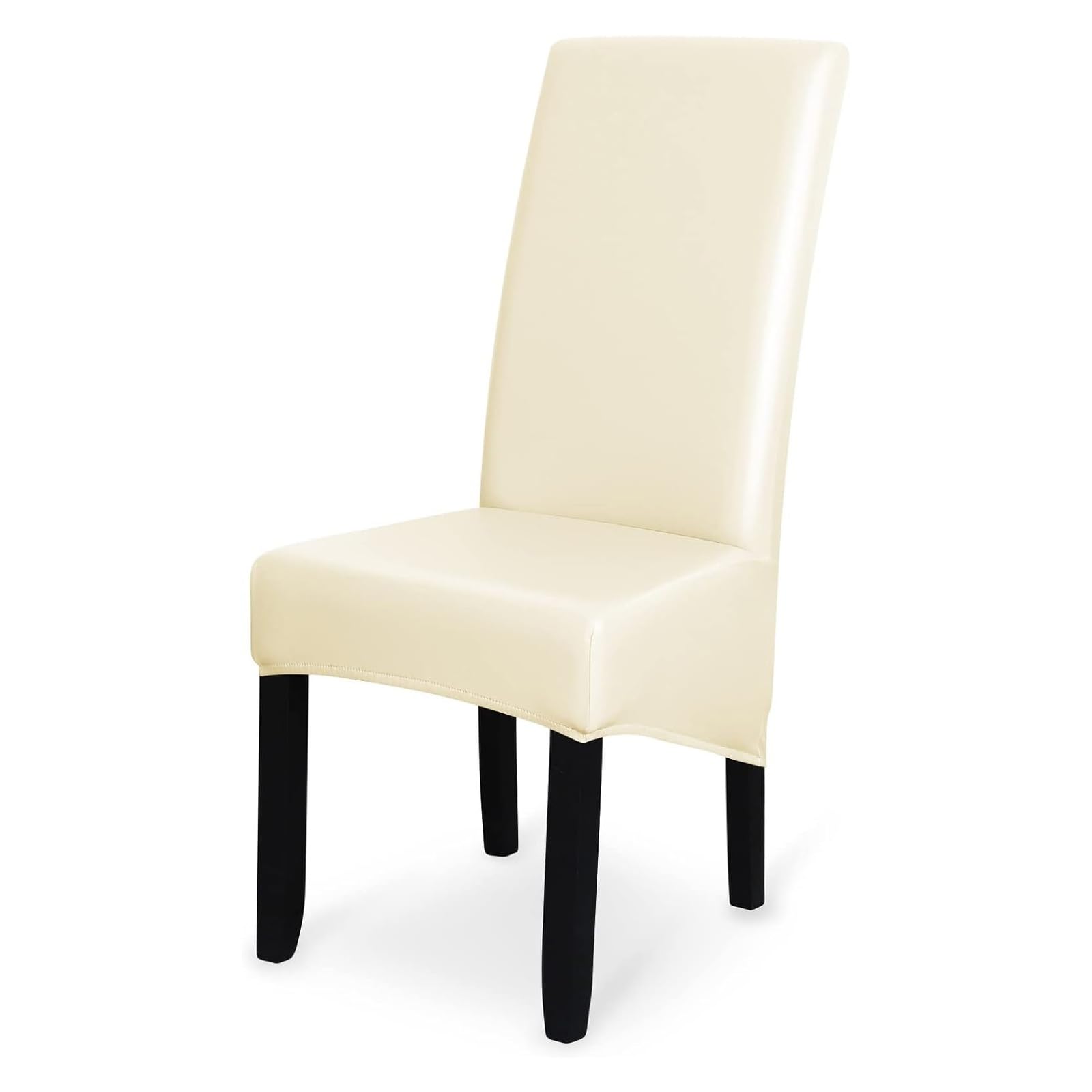 Stretch Dining Chair Slipcovers, Waterproof PU Leather Extra Large Dining Room Chair Covers Washable Removable Seat Covers Chair Protector for Kitchen Hotel Table Banquet ( Color : Beige , Size : 4PCS