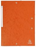 Exacompta 17117H 25er Pack Einschlagmappe aus extra starkem Colorspan-Karton für DIN A4 mit 3 Klappen und 2 Gummizügen orange