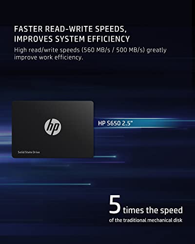 Image of HP S650 240GB 2.5 Inch SATA III PC SSD Internal Solid State Hard Drive - 6 Gb /s, 3D NAND, Up to 540 MB /s for Laptop and Desktop Updating - 345M8AA#ABA