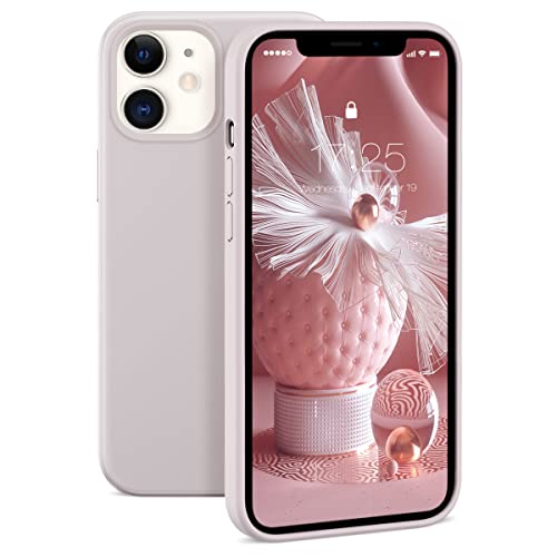 zelaxy Silikonhülle Kompatibel mit iPhone 12 / iPhone 12 Pro (6,1”) - Handyhülle Kratzfeste Stoßfeste Hartschale mit Mikrofaser-Innenausstattung - Weich Griff fest - Stein Grau Cover