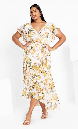 Image of City Chic Women's Plus Size Maxi Dress - Flirty Tier Print