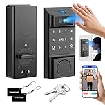 MYPIN Smart Door Lock with Palm Print & Facial Recognition & App Control, Auto-Lock, Doorbell Chime, Touch Keypad, Interior Deadbolt – Keyless Entry Electronic Lock for Home Security