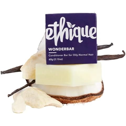 Ethique Wonderbar Solid Hair Conditioner Bar for Oily to Normal Hair (60g/2.12oz) Vegan, Compostable, Biodegradable, Plant based Cover