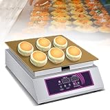 WOTZOV Máquina Eléctrica Comercial para Hacer Tortitas Soufflé, Plancha De Un Solo Cabezal para Preparar Dorayaki Japoneses Y Tortitas Esponjosas, Ideal para Cafeterías Y U，Cabezal único
