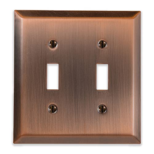 Image of Amerelle Century Double Toggle Steel Wallplate in Antique Copper