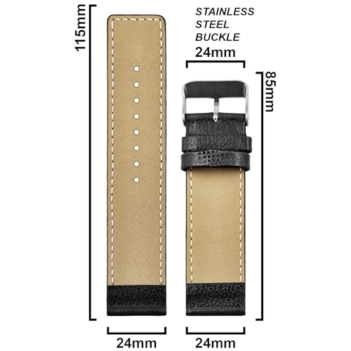 Image of DBLACK ''ATOR'' Leather Watch Strap, Pebble Design Pattern, Thin Leather Watch Belt / / For 18mm, 20mm, 22mm, 24mm, or 26mm Watch Band (Choose Your Size & Color)
