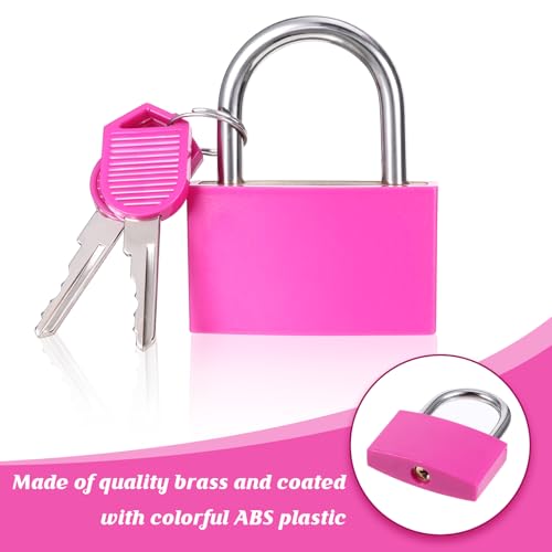 Image of 2 Pcs Pink Locker Lock, Cute Small Lock with Keys Zinc Alloy Luggage Locks Padlock Cabinet Locks Gym Essentials Women Gate Lockes for Outdoor Fence Suitcase Backpacks Gym Hasp Storage