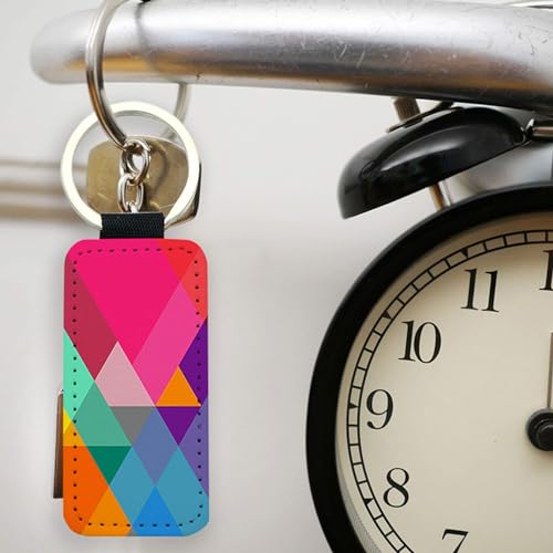 Image of 12 Pcs Sublimation Blank Keychains,PU Leather White Keychains Ornament Pendants for Man Women Crafts Heat Transfer
