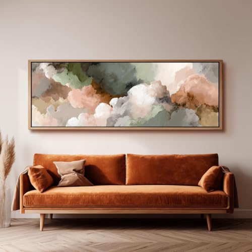 Tableau de nuages pastel grand format horizontal sans cadre