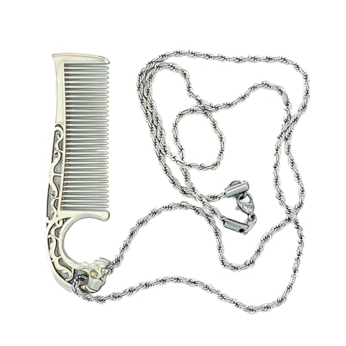 Peigne à moustache en acier inoxydable avec dents fines et larges pour style précis