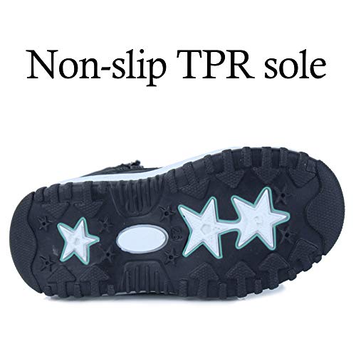 EQUICK Boys Girls Winter Boots Waterproof Lightweight Kid Snow Boots with Fur Outdoor (Toddler/Little Kid/Big Kid)4