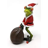 formano Santa Frosch Weihnachtsmann mit Geschenkesack H. 16cm Froschhausen