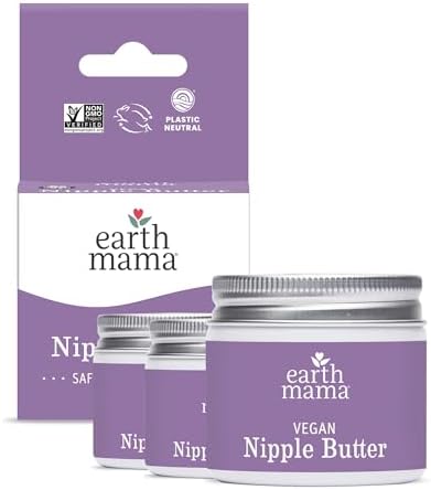 Earth Mama Vegan Nipple Butter | Cruelty-Free Breastfeeding Cream for Nursing Mamas | NO Lanolin, 2-Ounce (3-Pack)