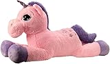 Lifestyle & More Muñeco de Felpa Peluche Gigante Unicornio Peluche Juguete Peluche XXL 120 cm de Largo en Rosa / Violeta al Amor
