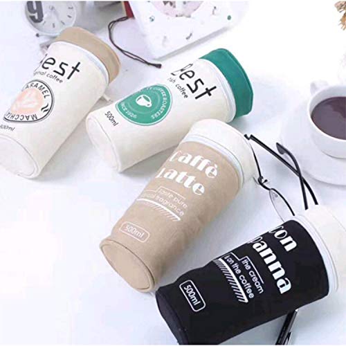 EgBert Pencil Case Supplies Stationery Kawaii Coffee Cup School Student Gift Pen Box Bags Cute Pencilcase Office School Tools - Off White