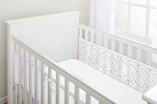 BreathableBaby Breathable Mesh Liner For Cot Beds — Covers 2 Sides — Classic — 3 mm — Twinkle Grey — 2 Panels — Non-Padded Single Layer — Safer Than a Crib Bumper — UK/EU Safety Tested