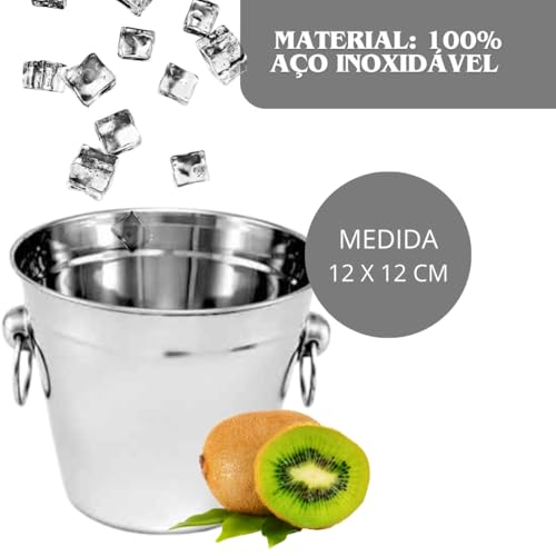 Kit Bar Para Drinks Conjunto 3 Peças Balde De Gelo 900ML + Pegador De Gelo + Coqueteleira 500ML