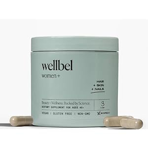 WELLBEL Women + Clean Supplement for Hair, Skin, and Nails, Vegan, Gluten Free, Non GMO 90 Count
