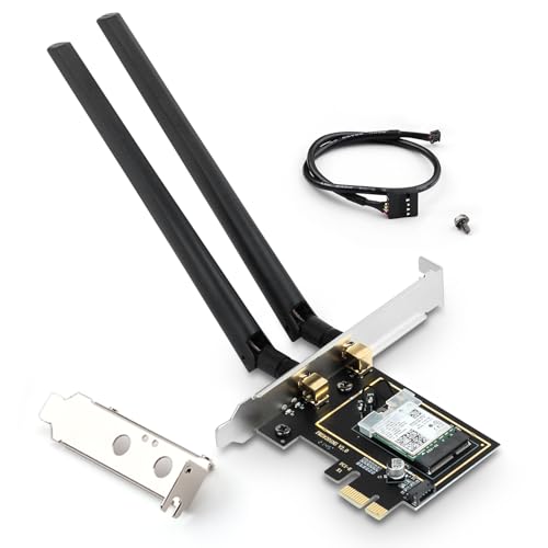AX210 WiFi 6E Card for Desktop, PCIe Wireless Network Card with Bluetooth 5.3, AX5400 Tri-Band, OFDMA & MU-MIMO, Ultra-Low Latency, WPA3, Low-Profile Bracket, for Windows 10/11