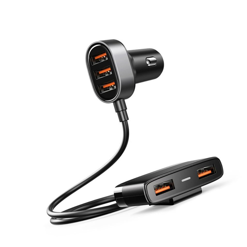 Juego de 5 cargadores de coche USB de 5 puertos universales para dispositivos electrónicos, multipuerto, adaptador de carga rápida, extensión para RV, camión, SUV, viajes