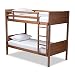 Bowery Hill Walnut Brown Finished Wood Twin Size Bunk Bed
