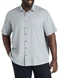 Plaid Microfiber Sport Shirt Blue Black 3XL