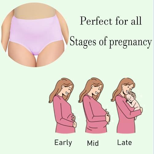 Image of Women's High Waist Soft Comfy Cotton & Breathable Maternity Panty|Pregnancy Panty|Maternity Panties (Pack of 3)